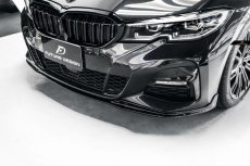 画像2: BMW 3シリーズ G20 G21 フロントバンパー用リップスポイラー 艶あり黒 (2)