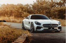 画像3: BENZ メルセデス・ベンツ C190 AMG GT GT S フロント用リップスポイラー 本物Dry Carbon ドライカーボン (3)