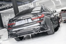 画像2: BMW 3シリーズ G20 G21 リアバンパー用ディフューザー  艶あり黒 ２本出し マフラー (2)