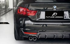 画像2: BMW 4シリーズ F32 F33 F36 Mスポーツ リアバンパー用カーボン ディフューザー 本物DryCarbon ドライカーボン (2)