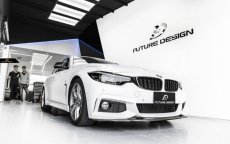 画像1: BMW 4シリーズ F32 F33 F36 Mスポーツ フロントバンパー用カーボン リップスポイラー 本物DryCarbon ドライカーボン (1)