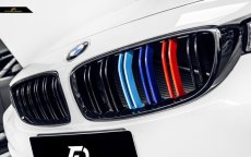 画像2: BMW 4シリーズ F32 F33 F36 フロント用 青紺赤 艶ありブラックキドニーグリル センターグリル (2)