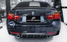 画像1: BMW 4シリーズ F32 F33 F36 Mスポーツ リアバンパー用カーボン ディフューザー 本物DryCarbon ドライカーボン (1)