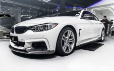 画像1: BMW 4シリーズ F32 F33 F36 Mスポーツ ステップ用サイドスカート スポイラー 本物DryCarbon ドライカーボン (1)