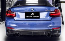 画像1: BMW 2シリーズ F22 F23 Mスポーツ リアバンパー用ディフューザー 本物DryCarbon ドライカーボン (1)