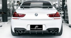 画像1: BMW 6シリーズ F06 F12 F13 トランク用リアウィング 本物DryCarbon ドライカーボン (1)