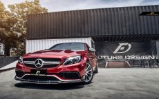 画像2: BENZ メルセデス・ベンツ W205 C63フロントバンパー用リップスポイラー 本物DryCarbon ドライカーボン (2)