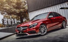 画像3: BENZ メルセデス・ベンツ W205 C63フロントバンパー用リップスポイラー 本物DryCarbon ドライカーボン (3)