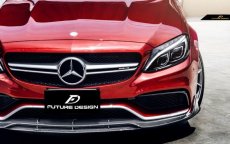 画像4: BENZ メルセデス・ベンツ W205 C63フロントバンパー用リップスポイラー 本物DryCarbon ドライカーボン (4)