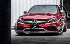 画像7: BENZ メルセデス・ベンツ W205 C63フロントバンパー用リップスポイラー 本物DryCarbon ドライカーボン (7)