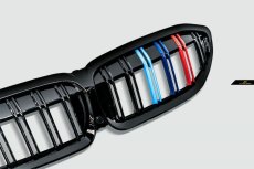 画像4: BMW 3シリーズ G20 G21 フロント用 艶ありブラック 青紺赤 キドニーグリル センターグリル S2 (4)