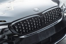画像3: BMW G30 セダン G31 ツーリング フロント用 ダイヤモンド 艶ありブラックキドニーグリル センターグリル (3)