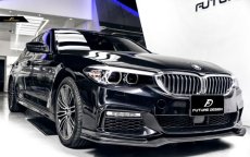 画像1: BMW 5シリーズ G30 セダン G31 ツーリング Mスポーツ フロント用リップスポイラー 本物DryCarbon ドライカーボン (1)