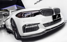 画像4: BMW 5シリーズ G30 セダン G31 ツーリング Mスポーツ フロント用リップスポイラー 本物DryCarbon ドライカーボン (4)