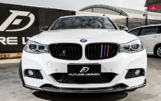 画像2: BMW 3シリーズ F34 3GT フロント用 青紺赤 艶ありブラックキドニーグリル センターグリル  (2)