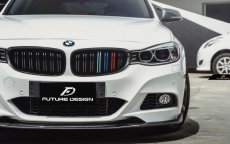 画像2: BMW 3シリーズ F34 3GT フロント用 青紺赤 艶ありブラックキドニーグリル センターグリル  (2)