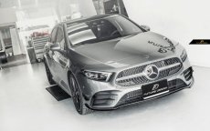 画像8: BENZ メルセデス・ベンツ A-Class セダン V177 フロント用A35 エディション1 ルック カナード スポイラー 7点セット A180 A200 ブラック (8)