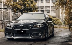 画像2: BMW 5シリーズ F10 F11 Mスポーツ フロントバンパー用リップスポイラー 本物カーボン Carbon  (2)