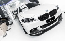 画像4: BMW 5シリーズ F10 F11 Mスポーツ フロントバンパー用リップスポイラー 本物カーボン Carbon  (4)