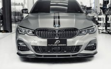 画像1: BMW 3シリーズ G20 G21 M-TECH Mスポーツ フロントバンパー用リップスポイラー 本物DryCarbon ドライカーボン (1)