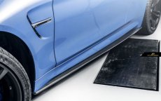 画像1: BMW 4シリーズ F32 F33 F36 サイド用 スカート スポイラー 本物DryCarbon ドライカーボン (1)