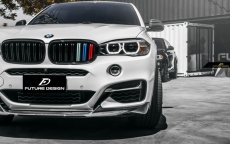 画像8: BMW Xシリーズ X6 F16 Mスポーツ フロントバンパー用リップスポイラー 本物DryCarbon ドライカーボン (8)