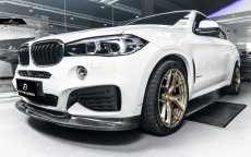 画像4: BMW Xシリーズ X6 F16 Mスポーツ フロントバンパー用リップスポイラー 本物DryCarbon ドライカーボン (4)