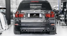 画像1: BMW Xシリーズ X5M E70 リアバンパー 用リア ディフューザー DryCarbon 本物ドライカーボン (1)