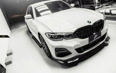 画像3: BMW 3シリーズ G20 G21 フロントバンパー用リップスポイラー 艶あり黒 3点セット (3)