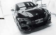 画像11: BMW 3シリーズ G20 G21 M-TECH Mスポーツ フロントバンパー用リップスポイラー パフォーマンス 本物Drycarbon ドライカーボン 艶あり黒 3点セット (11)