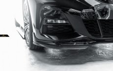 画像8: BMW 3シリーズ G20 G21 M-TECH Mスポーツ フロントバンパー用リップスポイラー パフォーマンス 本物Drycarbon ドライカーボン 艶あり黒 3点セット (8)