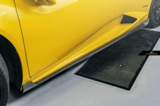 画像1: Lamborghini ランボルギーニ Huracan ウラカン LP580-2 カーボン サイドスカート 本物DryCarbon ドライカーボン (1)
