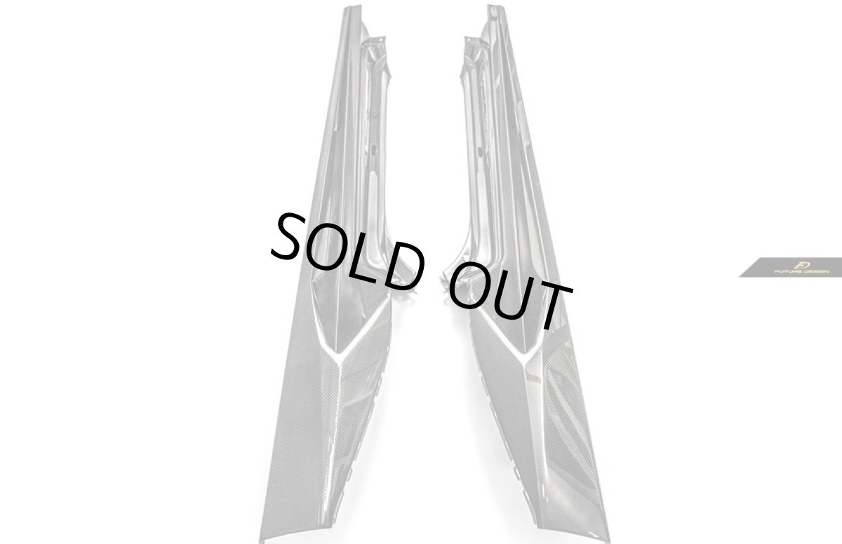 画像7: Lamborghini ランボルギーニ Huracan ウラカン LP610-4 サイドスカート 本物DryCarbon ドライカーボン (7)