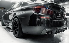 画像14: BMW 5シリーズ F10 セダン F11ツーリング Mスポーツ M5 リアバンパー用ディフューザー 本物ドライカーボン DryCarbon (14)