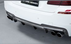 画像2: BMW 5シリーズ F10 セダン F11ツーリング Mスポーツ リアバンパー用ディフューザー 本物ドライカーボン DryCarbon (2)