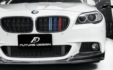 画像5: BMW 5シリーズ F10 F11 フロント用 青紺赤 艶ありブラックキドニーグリル センターグリル (5)