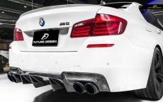 画像4: BMW 5シリーズ F10 セダン F11ツーリング Mスポーツ M5 リアバンパー用ディフューザー 本物ドライカーボン DryCarbon (4)