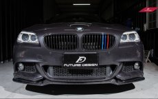 画像1: BMW 5シリーズ F10 F11 Mスポーツ フロントバンパー用リップスポイラー 本物カーボン Carbon  (1)