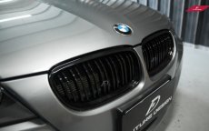 画像4: BMW 3シリーズ E90 E91 後期車 フロント用艶ありブラックキドニーグリル センターグリル (4)