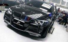 画像4: BMW 3シリーズ E90 セダン E91 ツーリング 前期車 Mスポーツフロントバンパー用 リップスポイラー 本物DryCarbon ドライカーボン (4)