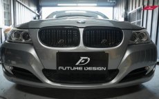画像6: BMW 3シリーズ E90 E91 後期車 フロント用艶ありブラックキドニーグリル センターグリル (6)