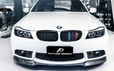 画像4: BMW 3シリーズ E90 E91 後期車 青紺赤 フロント用艶ありブラックキドニーグリル センターグリル (4)