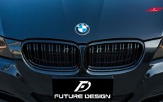 画像1: BMW 3シリーズ E90 E91 後期車 フロント用艶ありブラックキドニーグリル センターグリル (1)