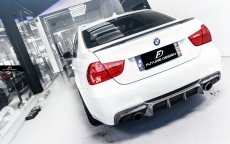画像4: BMW 3シリーズ E90 セダン E91 ツーリング  Mスポーツバンパー用リアディフューザー 本物Carbon カーボン (4)