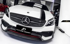 画像6: BENZ メルセデス・ベンツ A-Class W176 後期車 フロントバンパー用B26 リップスポイラー カナード 本物Drycarbon ドライカーボン (6)