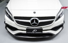 画像2: BENZ メルセデス・ベンツ A-Class W176 後期車 フロントバンパー用艶ありブラック リップスポイラー カナード B26 (2)