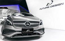 画像1: BENZ メルセデス・ベンツ A-Class W176 後期車 フロントバンパー用B26 リップスポイラー カナード 本物Drycarbon ドライカーボン (1)