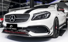 画像7: BENZ メルセデス・ベンツ A-Class W176 後期車 フロントバンパー用B26 リップスポイラー カナード 本物Drycarbon ドライカーボン (7)