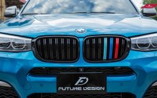 画像2: BMW Xシリーズ X4 F26 前期 LCI 後期 青紺赤 フロント用艶ありブラックキドニーグリル センターグリル (2)