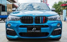 画像3: BMW Xシリーズ X4 F26 前期 LCI 後期 青紺赤 フロント用艶ありブラックキドニーグリル センターグリル (3)